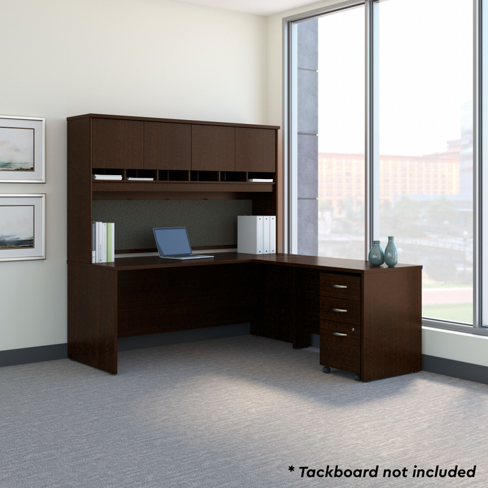 Series C 72W L Shaped Desk with Hutch and Mobile File Cabinet