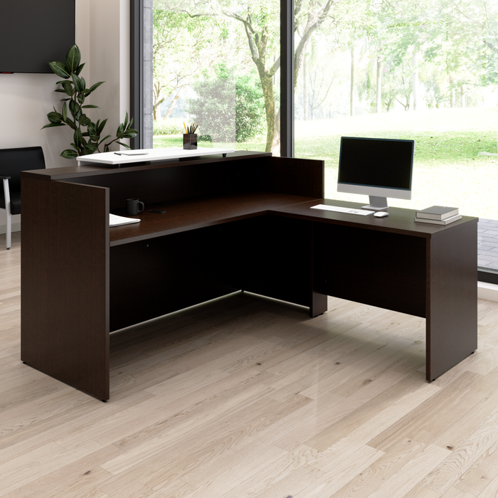 Arrive 72W x 72D L Shaped Reception Desk with Counter