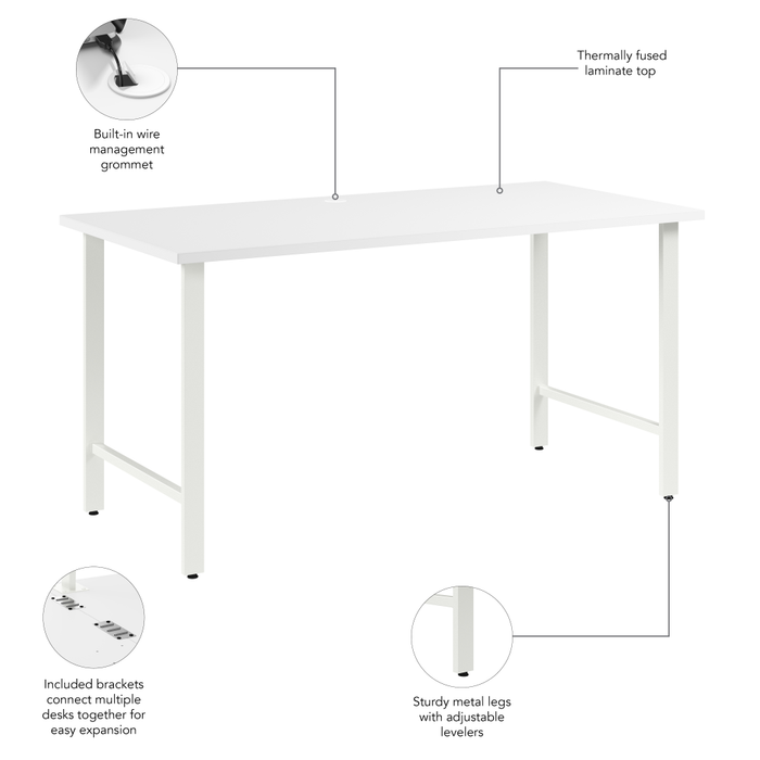 Hustle 60W x 30D Computer Desk with Metal Legs