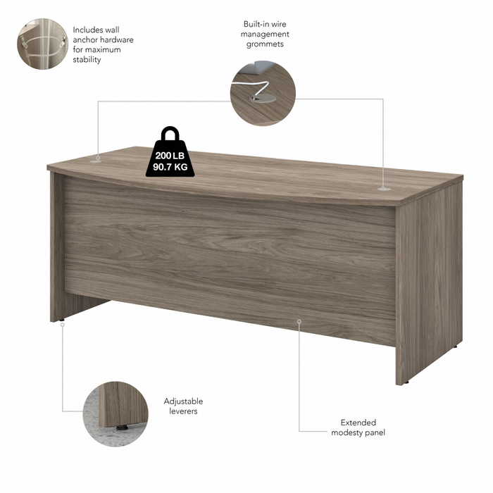 Studio C 72W x 36D Bow Front Desk