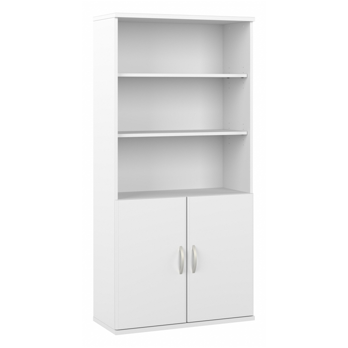 Studio C Tall 5 Shelf Bookcase with Doors
