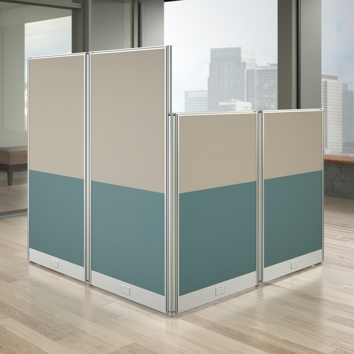 Office in an Hour 65-inch L Shaped Cubicle Desk