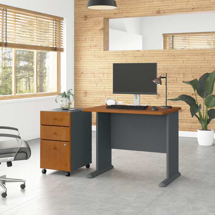 Series A 36W Desk with Mobile File Cabinet
