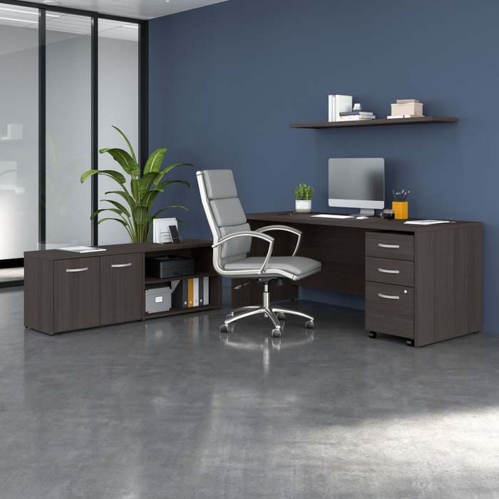 Studio C 72W x 30D Office Desk with Storage Return and Mobile File Cabinet