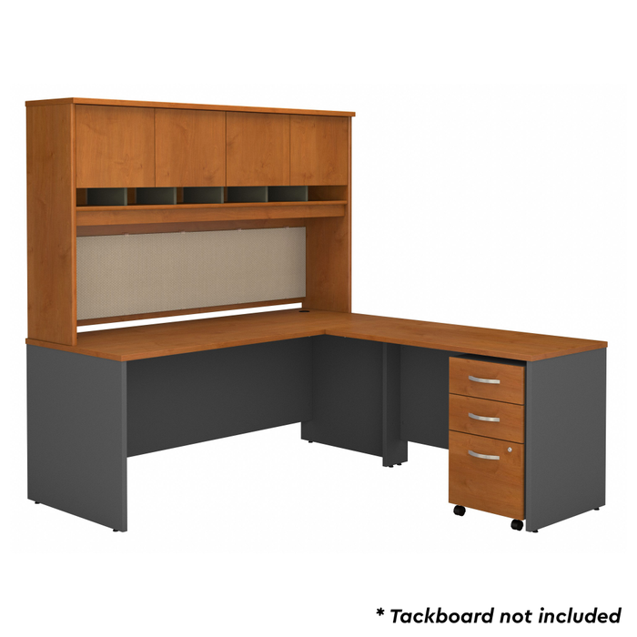 Series C 72W L Shaped Desk with Hutch and Mobile File Cabinet