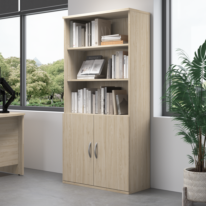 Studio C Tall 5 Shelf Bookcase with Doors