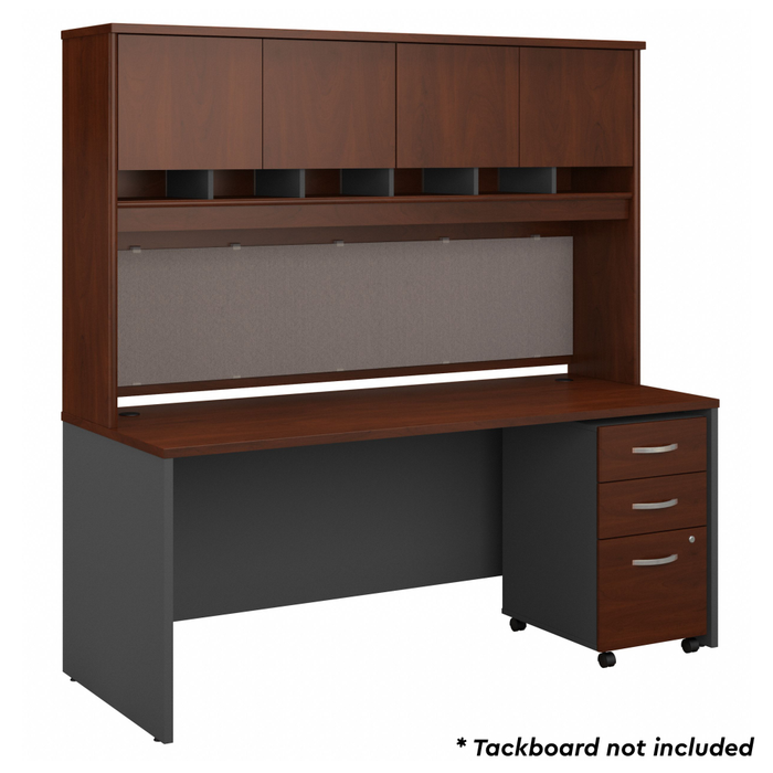 Series C 72W x 30D Office Desk with Hutch and Mobile File Cabinet