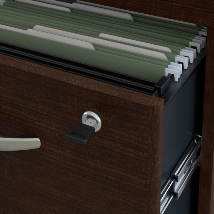 Series C Bow Front Desk with (2) 3 Drawer Mobile Pedestals