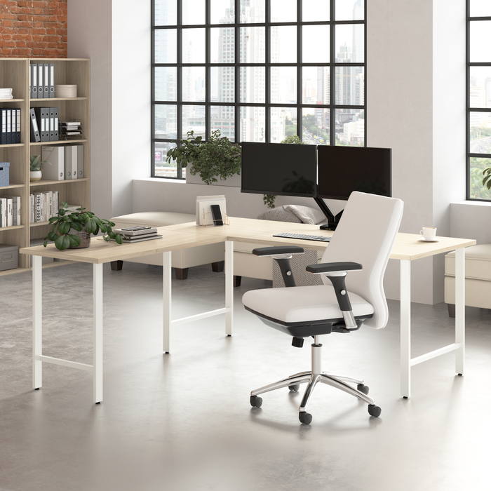 Hustle 72W x 30D L Shaped Computer Desk with Metal Legs