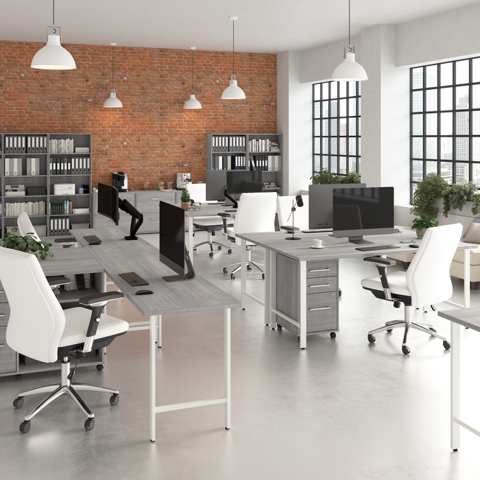 Hustle 72W x 24D L Shaped Computer Desk with Metal Legs