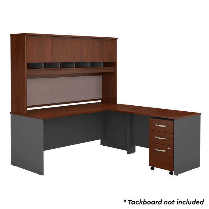 Series C 72W L Shaped Desk with Hutch and Mobile File Cabinet