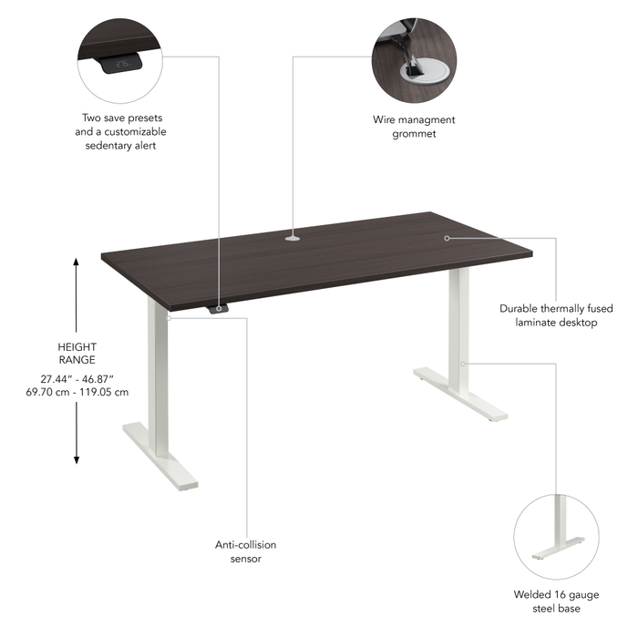 Move 60 Series 60W x 30D Electric Height Adjustable Standing Desk