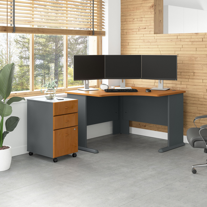 Series A 48W Corner Desk with Mobile File Cabinet