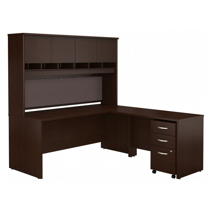 Series C 72W L Shaped Desk with Hutch and Mobile File Cabinet
