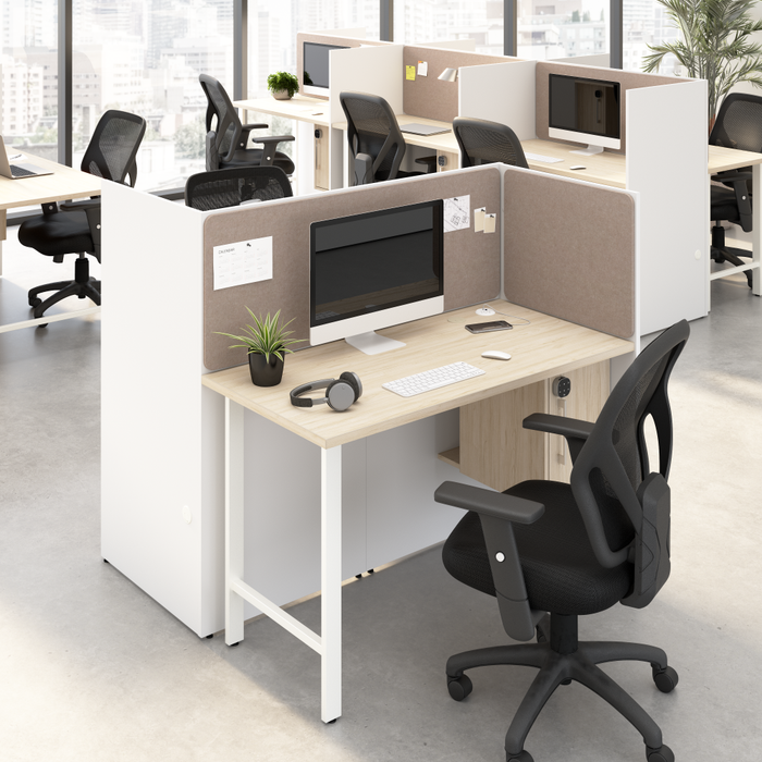 Hustle 48-inch 2 Person Office Cubicles with Locking Storage and Large Tackboards