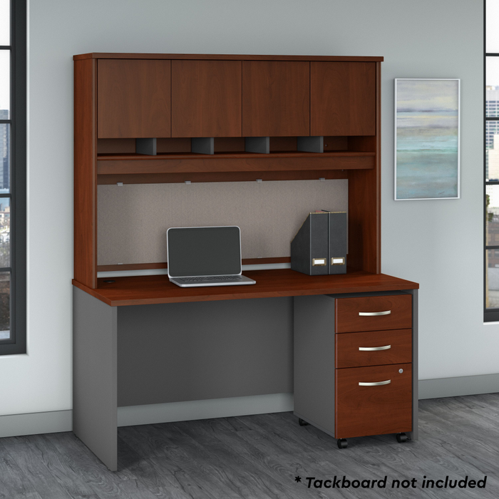 Series C 60W x 30D Office Desk with Hutch and Mobile File Cabinet