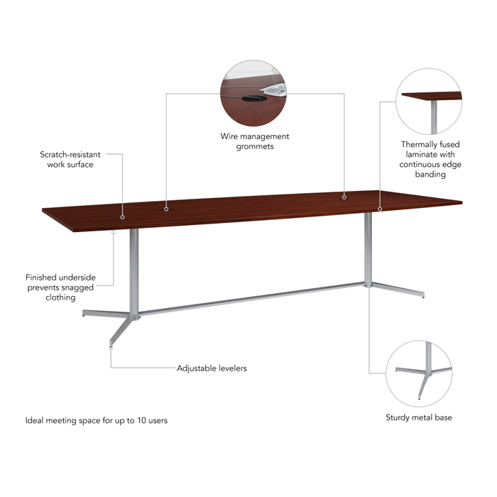 120-inch Office Conference Table with Metal Base
