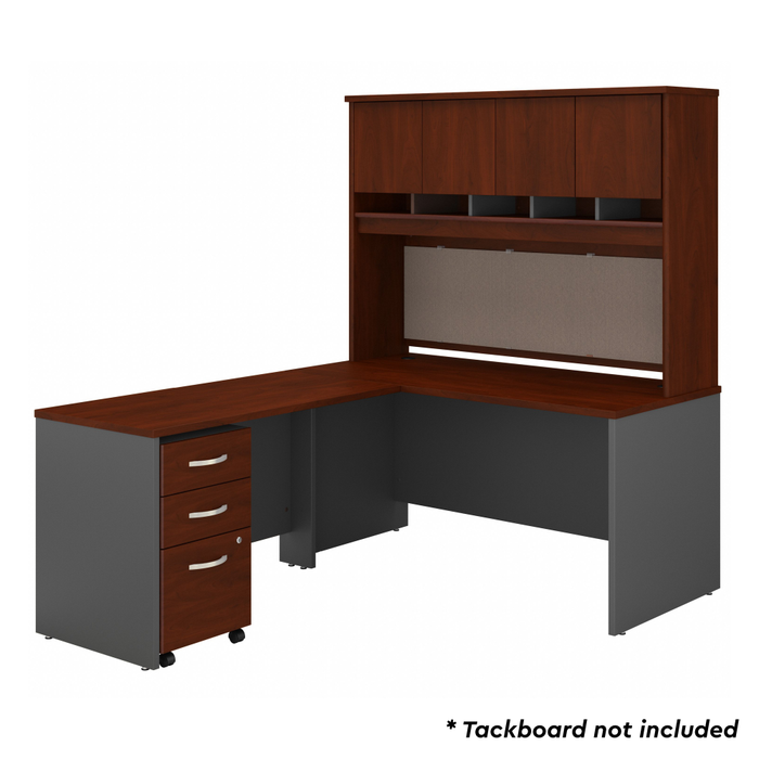 Series C 60W L Shaped Desk with Hutch and Mobile File Cabinet