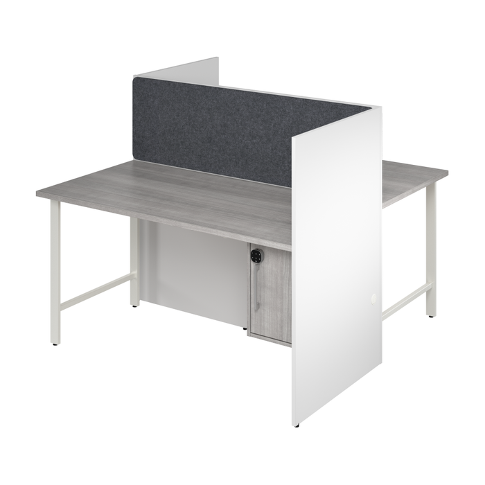 Hustle 60-inch 2 Person Office Cubicles with Locking Storage and Large Tackboards