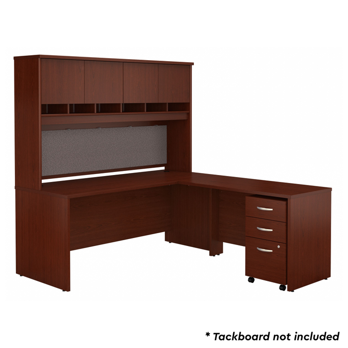 Series C 72W L Shaped Desk with Hutch and Mobile File Cabinet