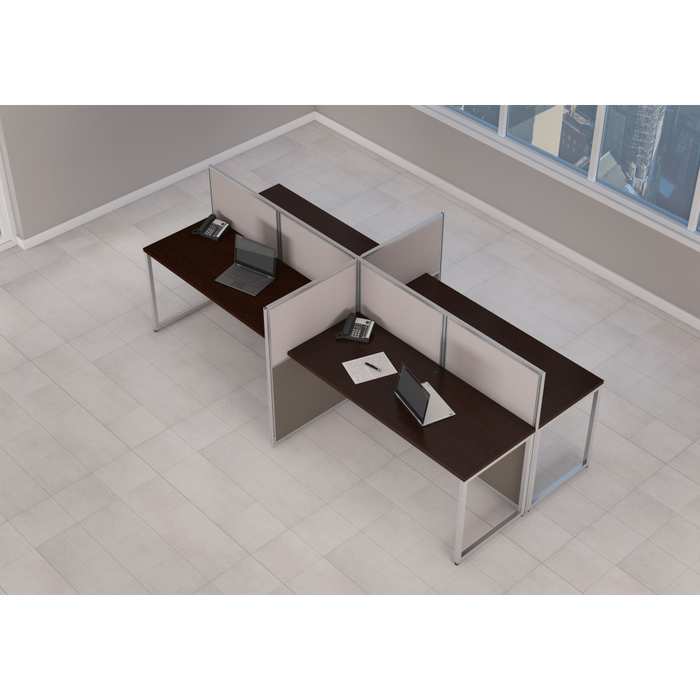 Easy Office 60W 4 Person Cubicle Desk Workstation with 45H Panels