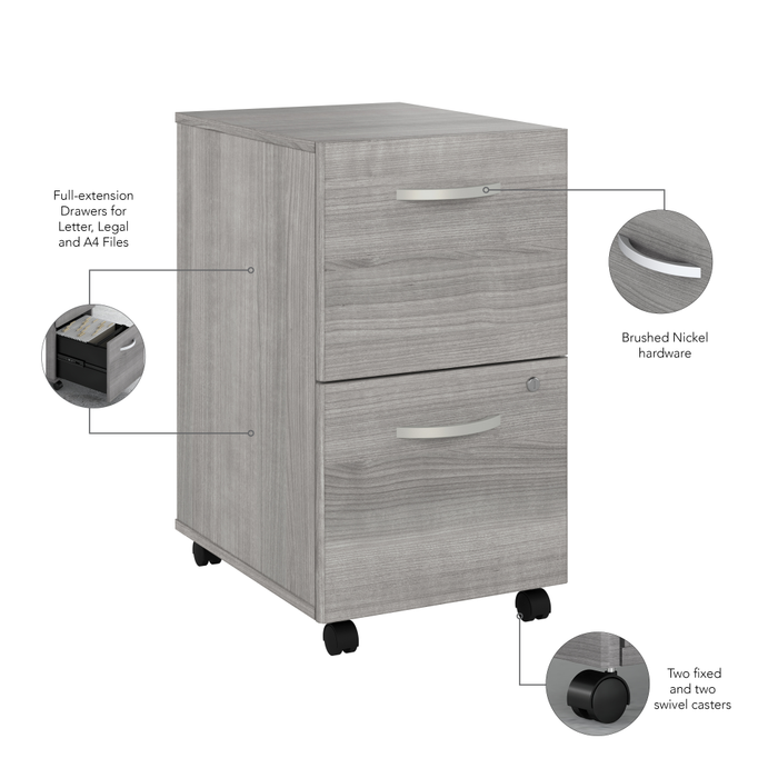 Studio A 2 Drawer Mobile File Cabinet - Assembled