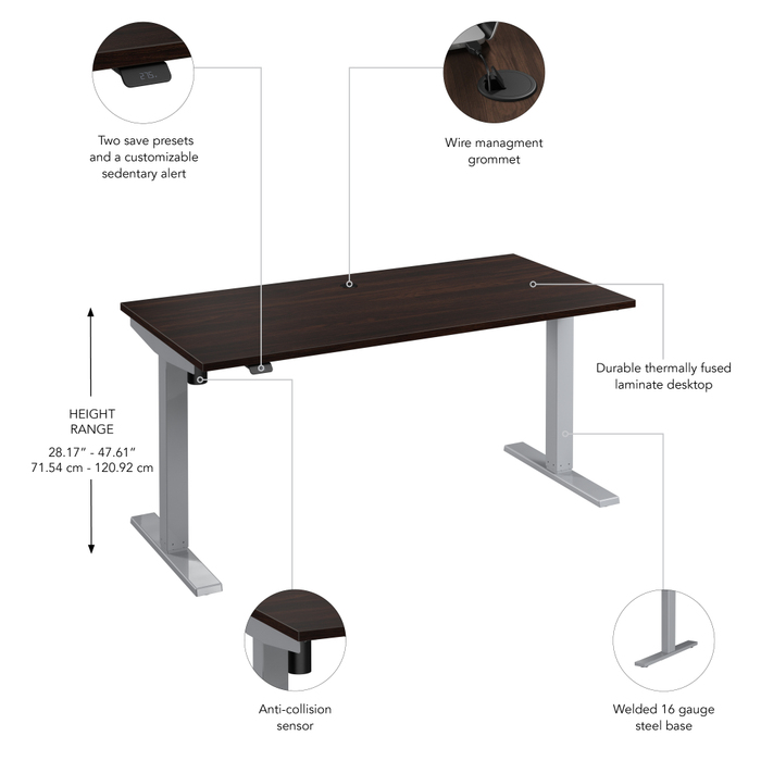 Move 40 Series 60W x 30D Electric Height Adjustable Standing Desk