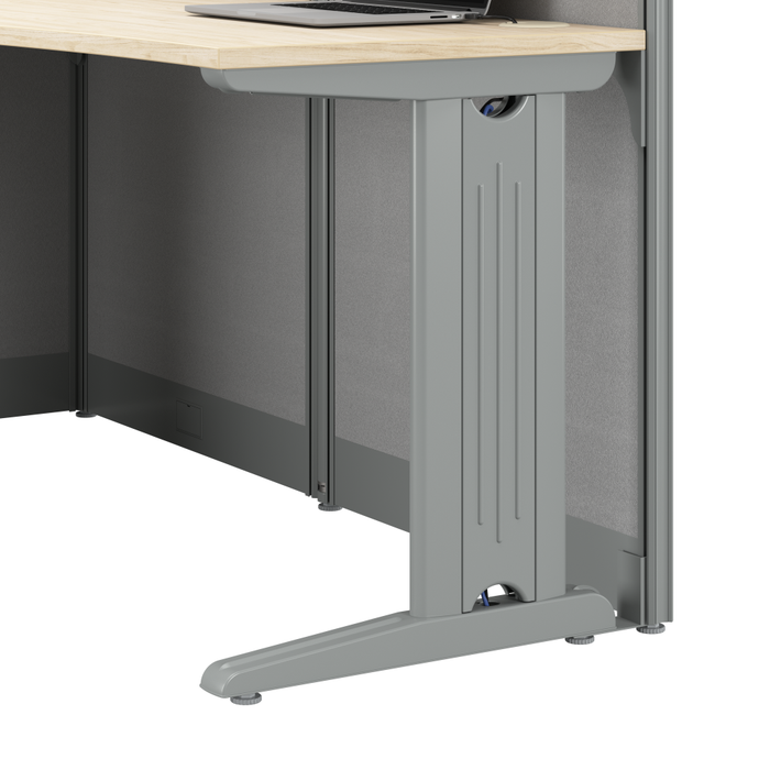 Office in an Hour 2 Person Cubicle Desks with Storage, Drawers, and Organizers