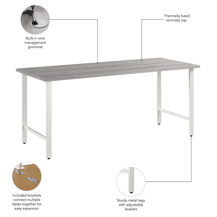 Hustle 72W x 30D Computer Desk with Metal Legs