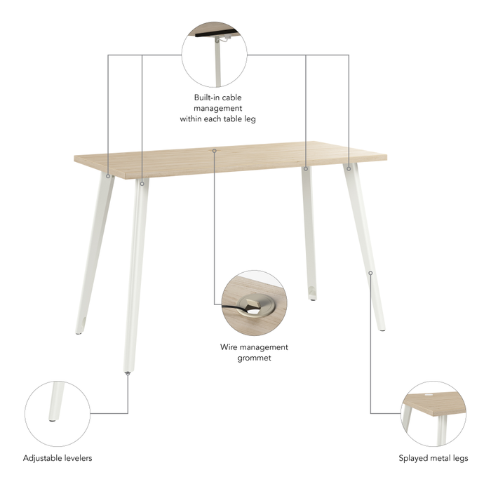 Vista 48W x 24D Computer Desk with Splayed Metal Legs