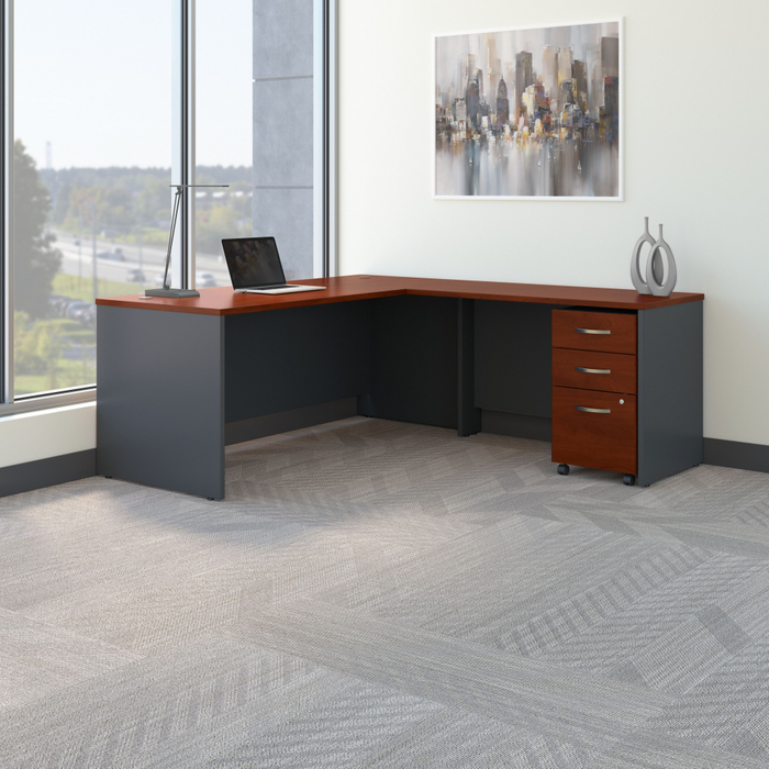 Series C 72W L Shaped Desk with 48W Return and Mobile File Cabinet