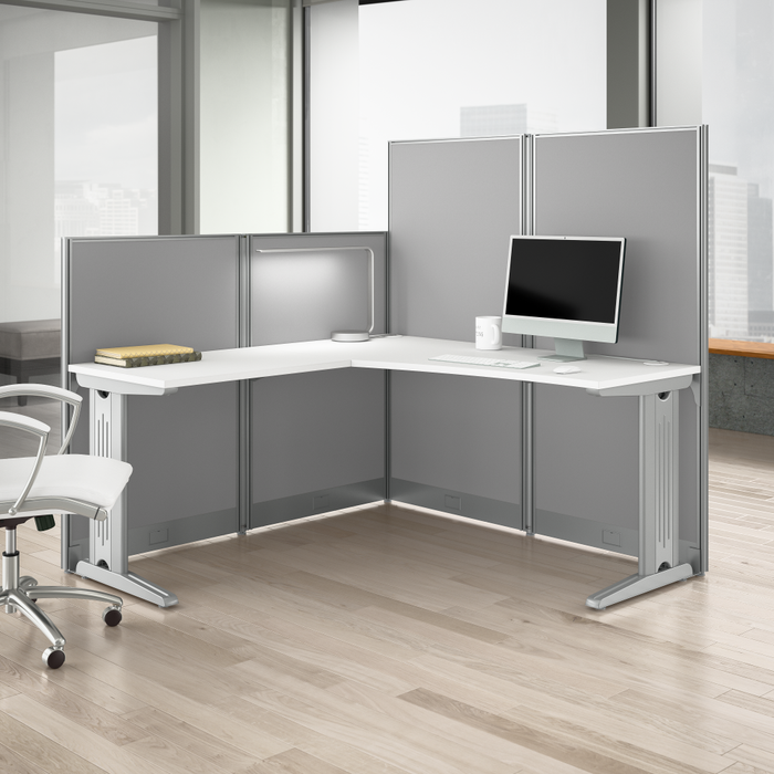 Office in an Hour 65-inch L Shaped Cubicle Desk