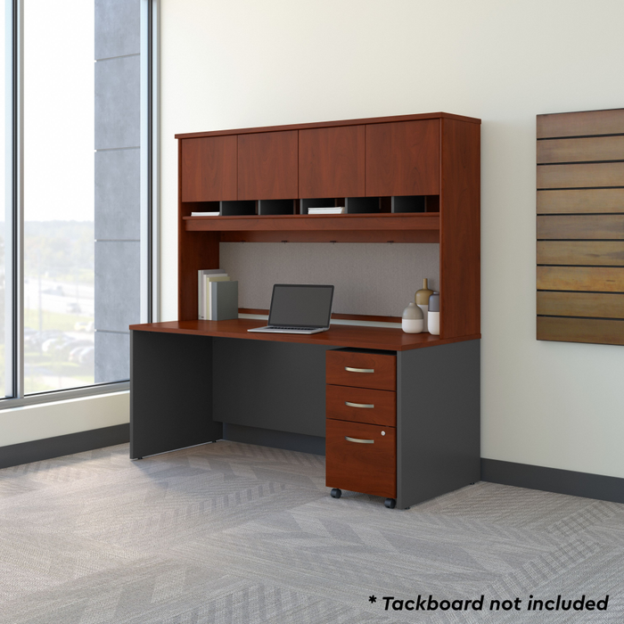 Series C 72W x 30D Office Desk with Hutch and Mobile File Cabinet