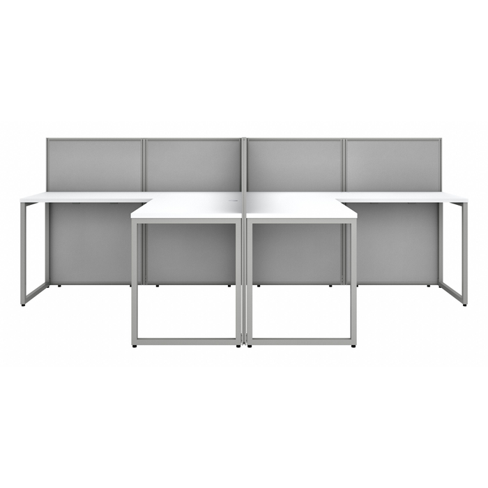 Easy Office 60W 4 Person L Shaped Cubicle Desk Workstation with 45H Panels