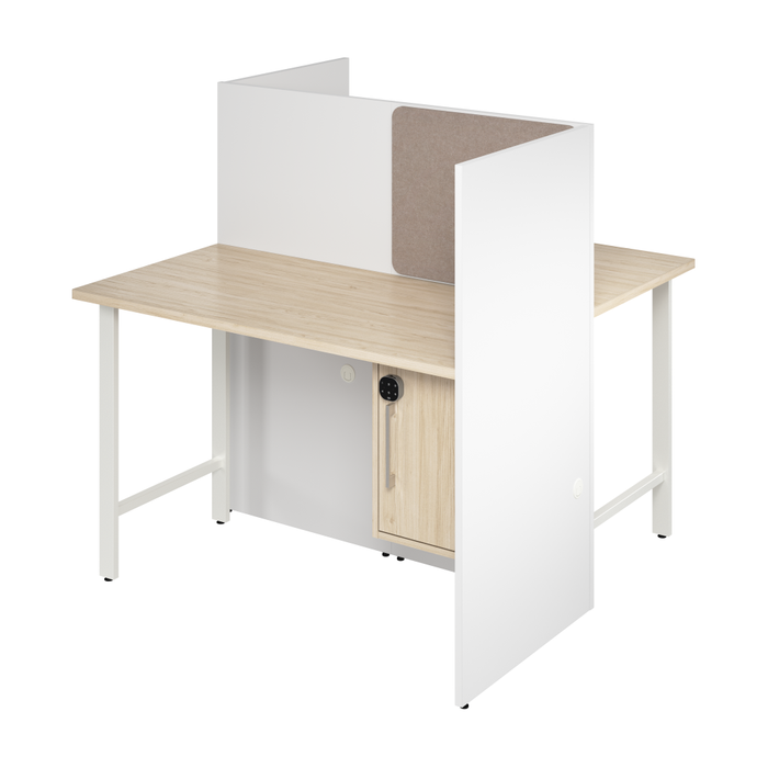 Hustle 48-inch 2 Person Office Cubicles with Locking Storage Cabinet