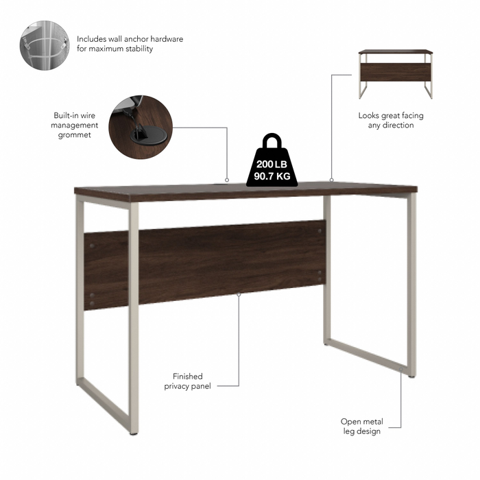 Hybrid 48W x 24D Computer Table Desk with Metal Legs