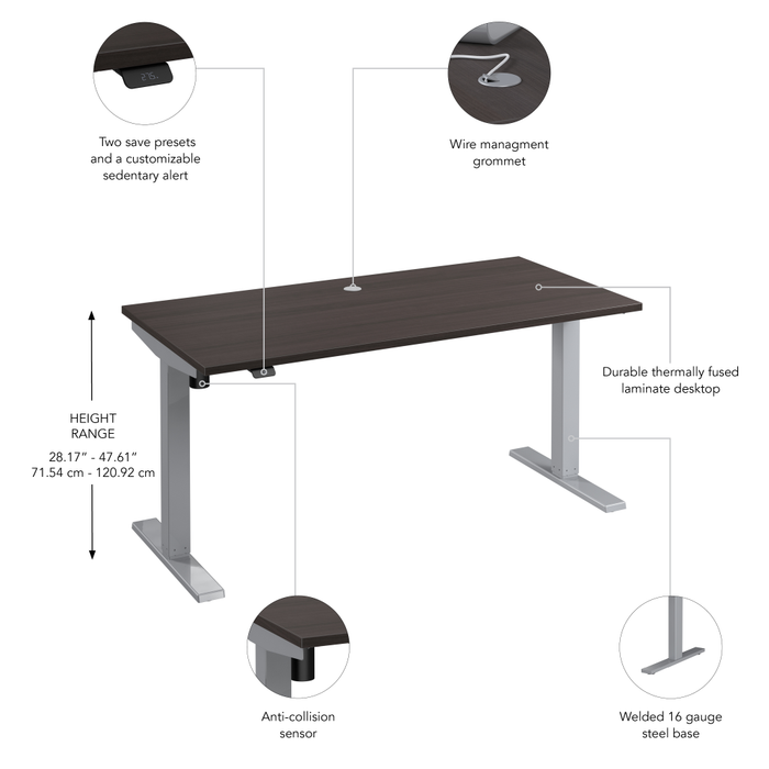Move 40 Series 60W x 30D Electric Height Adjustable Standing Desk