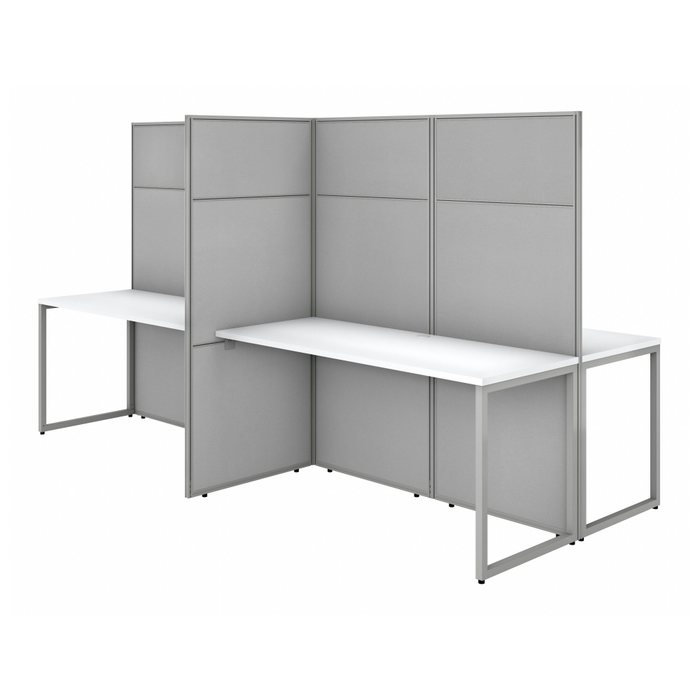 Easy Office 60-inch 4 Person Cubicle Desk with Tall Panels