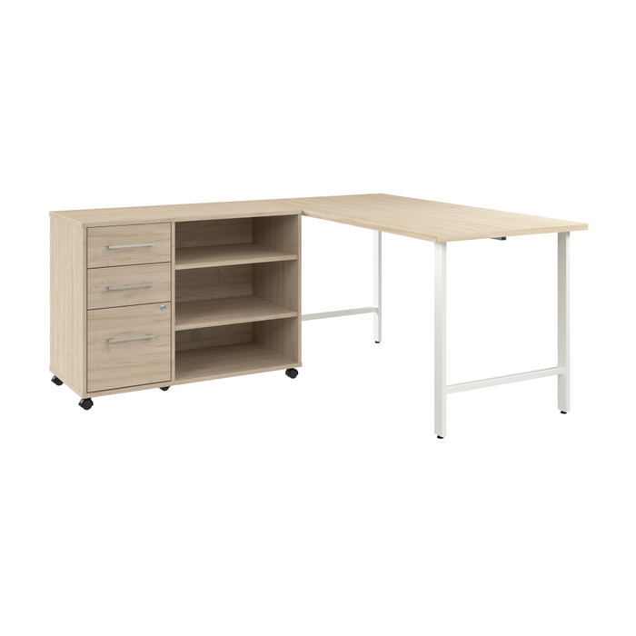 Hustle 60W x 30D Computer Desk and Storage Cabinet with Drawers and Shelves