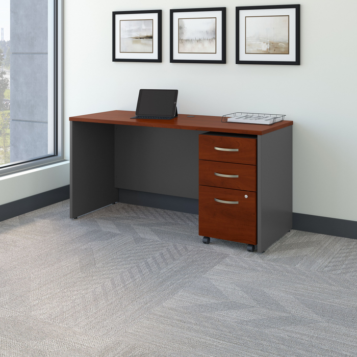 Series C 60W x 24D Office Desk with Mobile File Cabinet