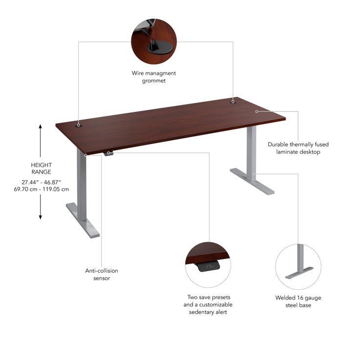 72W x 30D Height Adjustable Standing Desk