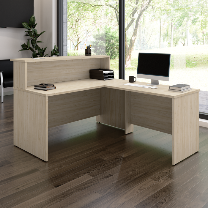 Arrive 60W x 72D L Shaped Reception Desk with Shelf