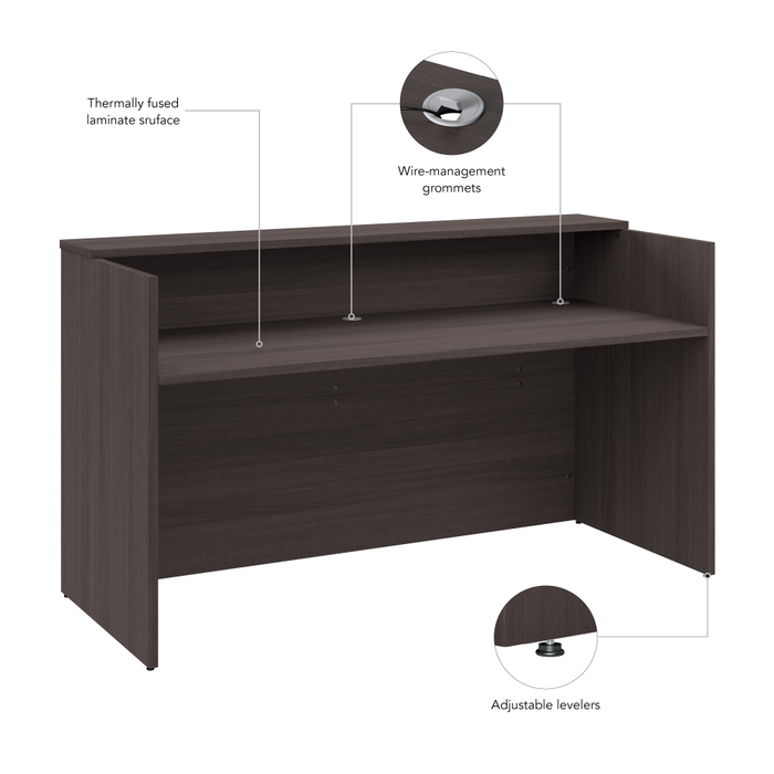 Arrive 72W x 30D Reception Desk with Shelf
