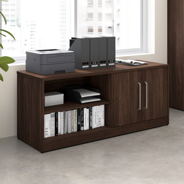 Vista Low Storage Cabinet with Doors and Shelves