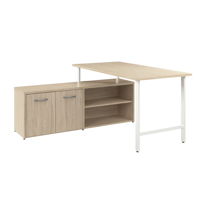Hustle 60W x 30D Computer Desk and Low Storage Cabinet with Doors and Shelves