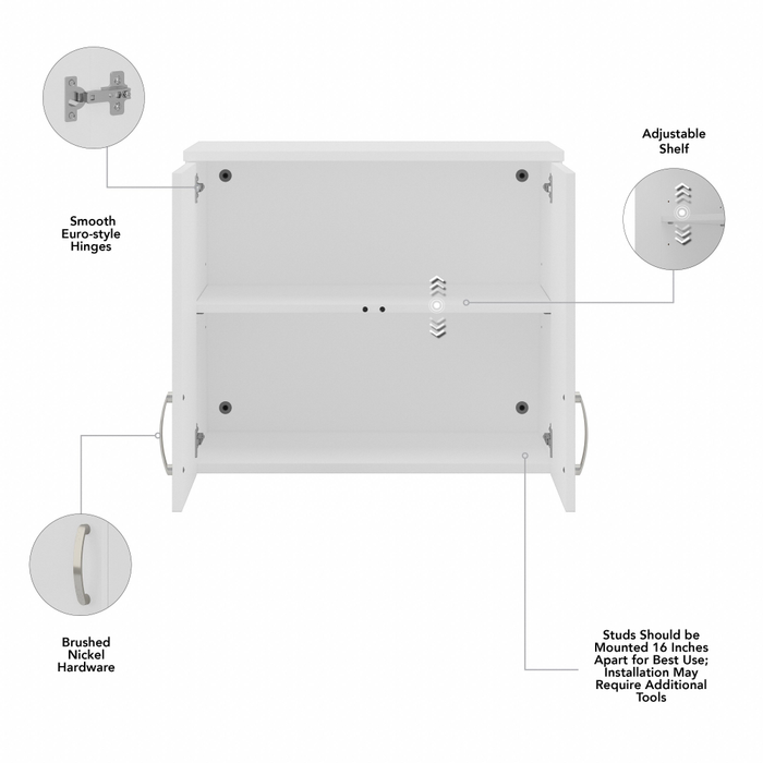 Universal Wall Cabinet with Doors and Shelves