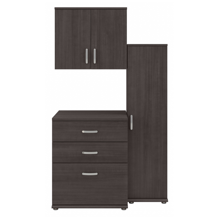 Universal 44W 3 Piece Modular Storage Set with Floor and Wall Cabinets