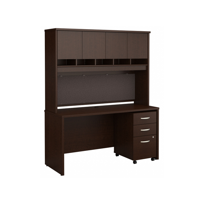Series C 60W x 24D Office Desk with Hutch and Mobile File Cabinet