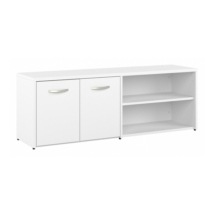 Hybrid Low Storage Cabinet with Doors and Shelves