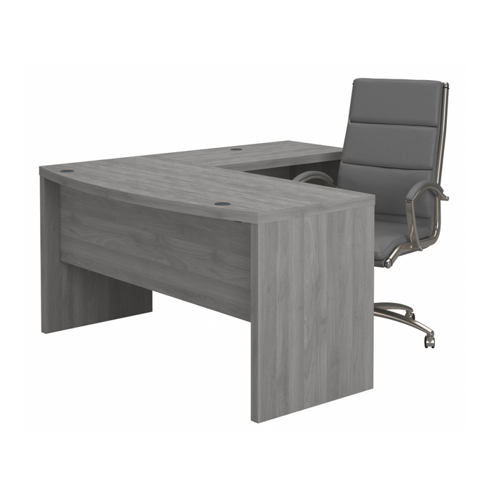 Echo L Shaped Bow Front Desk with High Back Chair